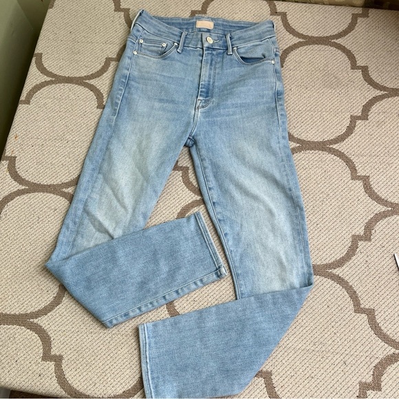 MOTHER High Waisted The Looker crop Swimming Pool Sunday Size 24 blue jeans - Picture 8 of 17